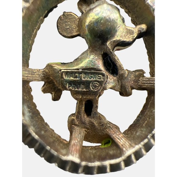 Vintage Minnie Mouse Child / Baby Belt Buckle Enameled Silver Tone Metal 1.25" - Picture 3 of 4